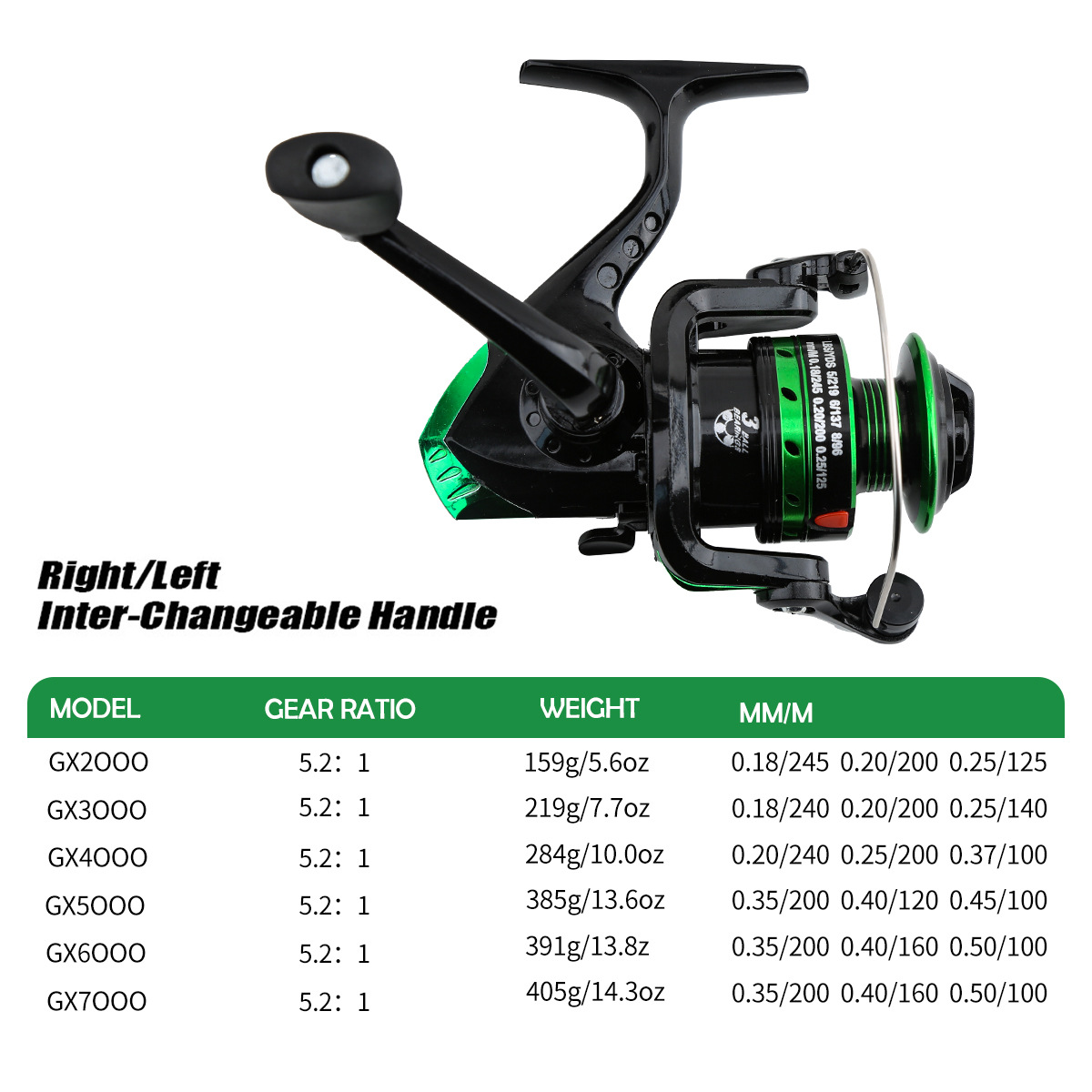 Electric Fishing Reel - Metal İplik Makarası 5.2:1 Dişli Oranı