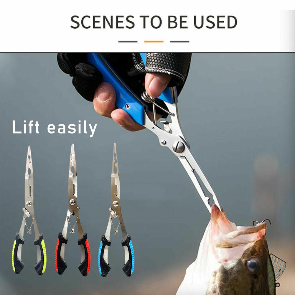 Fishing Pliers - Uzun balıkçılık pensesi makas tutucu paslanmaz