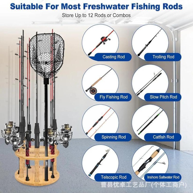 Yuvarlak Masif Ahşap Olta Depo - Fishing Equipment Holder incelemesi ve fiyatı