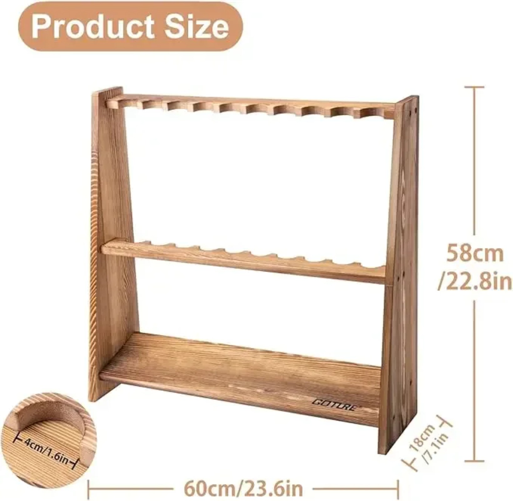 Goture Karbonize Çam Ahşap Olt - Fishing Equipment Holder incelemesi ve fiyatı